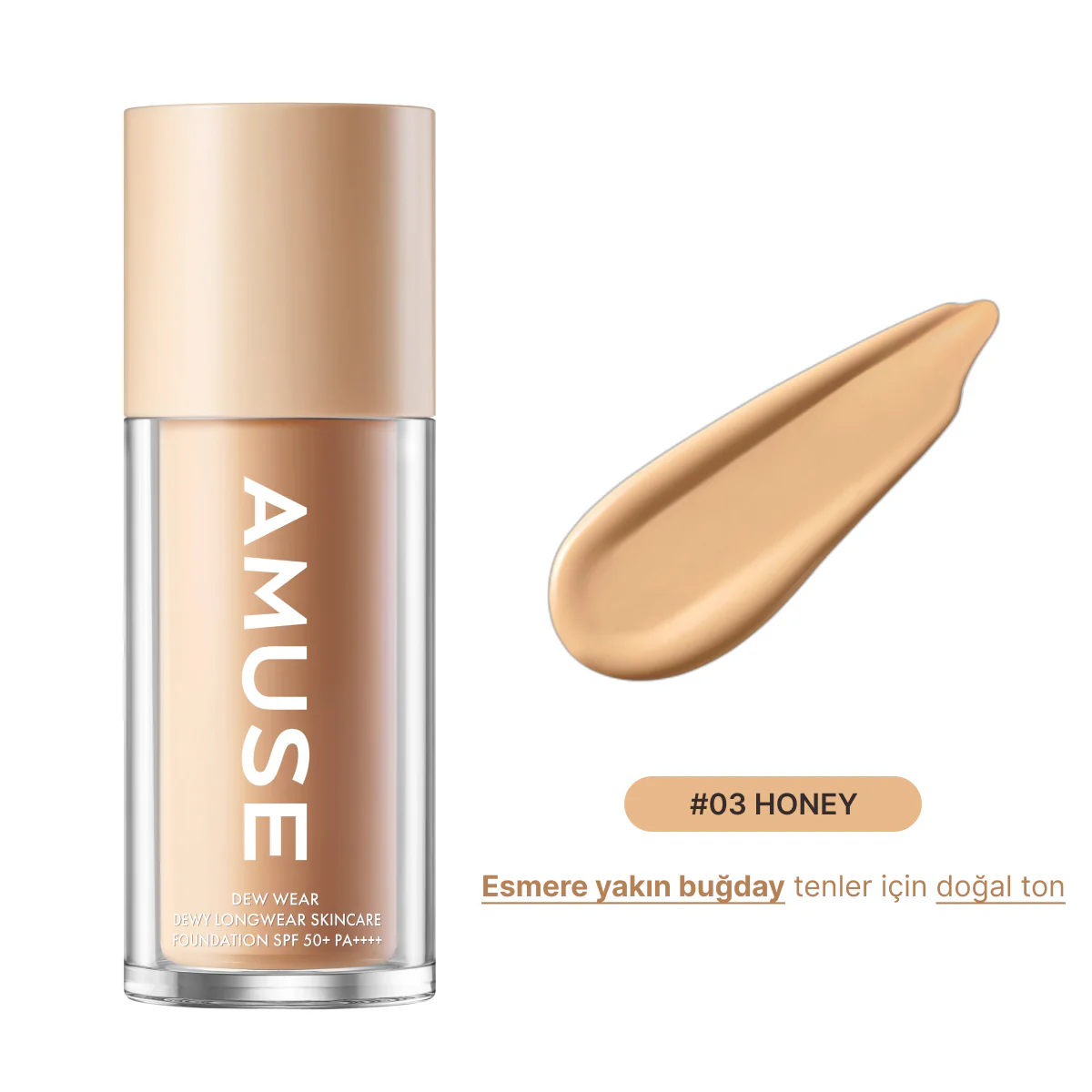 Amuse - Dew Wear Foundation (Kalıcı Parlaklık Etkisi Sunan Doğal Kapatıcı Fondöten) 35ml (%60 SKT İndirimli) - Image 6