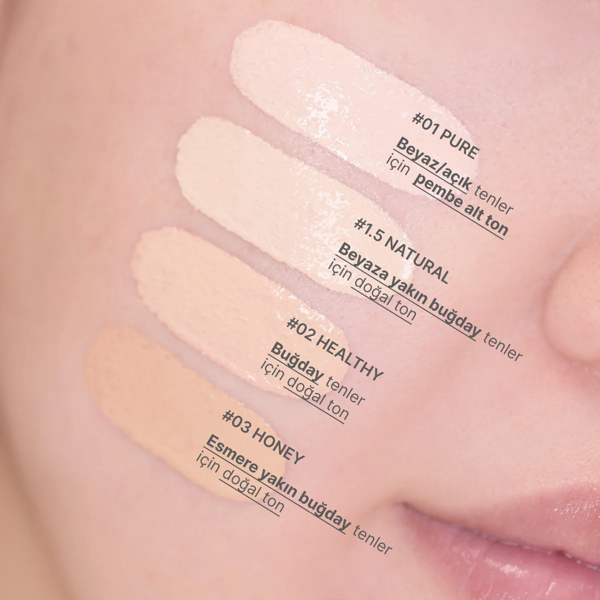 Amuse - (İÇ YEDEK REFILL) Dew Wear Foundation (Kalıcı Parlaklık Etkisi Sunan Doğal Kapatıcı Fondöten) 35ml (%60 SKT İndirimli) - Image 7