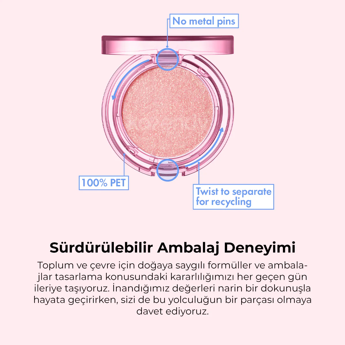 Amuse - Face Diamond Highlighter (Yüz Boyutlandırıcı Pembe Işıltılı Aydınlatıcı) 4.7gr - Image 5