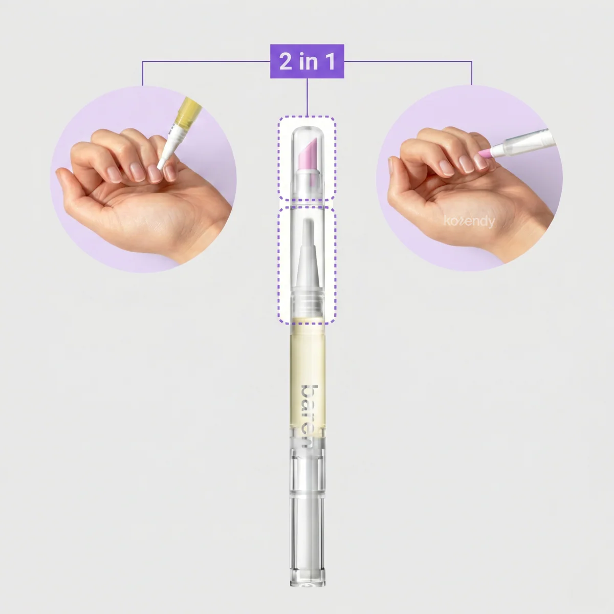 Baren - Nail and Cuticle Care Essence Oil Pen with Ceramic Pusher (Seramik İticili 2'si 1 Arada Tırnak Bakım Yağı) 2ml (%15-%30 Lansman İndirimi) - Image 3