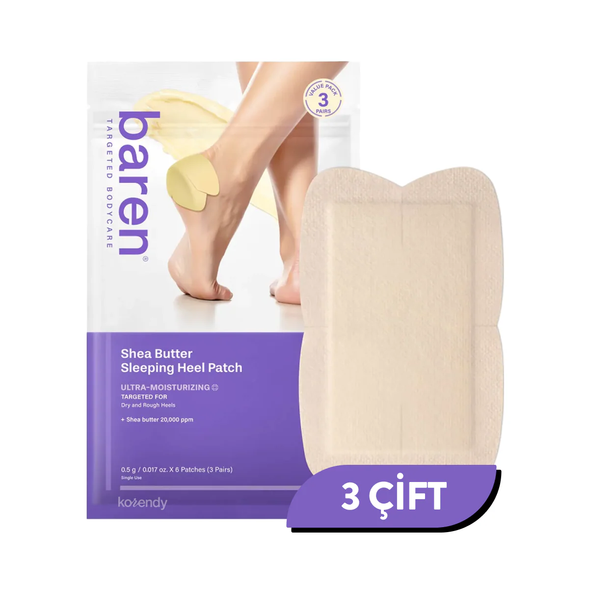 Baren - Shea Butter Sleeping Heel Patch (Gece Boyu Besleyici ve Nemlendirici Shea Butter İçeren Topuk Bandı) (%15-%30 Lansman İndirimi) - Image 2