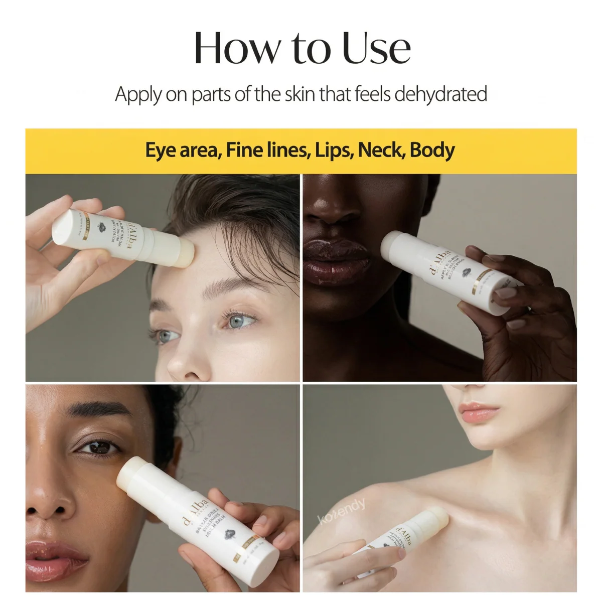 d'Alba - Double Serum All In One Multi Balm (Çift Etkili Beyaz Trüf Mantarı ve Bitkisel Kolajenli Stick Balm ) 10g - Image 3