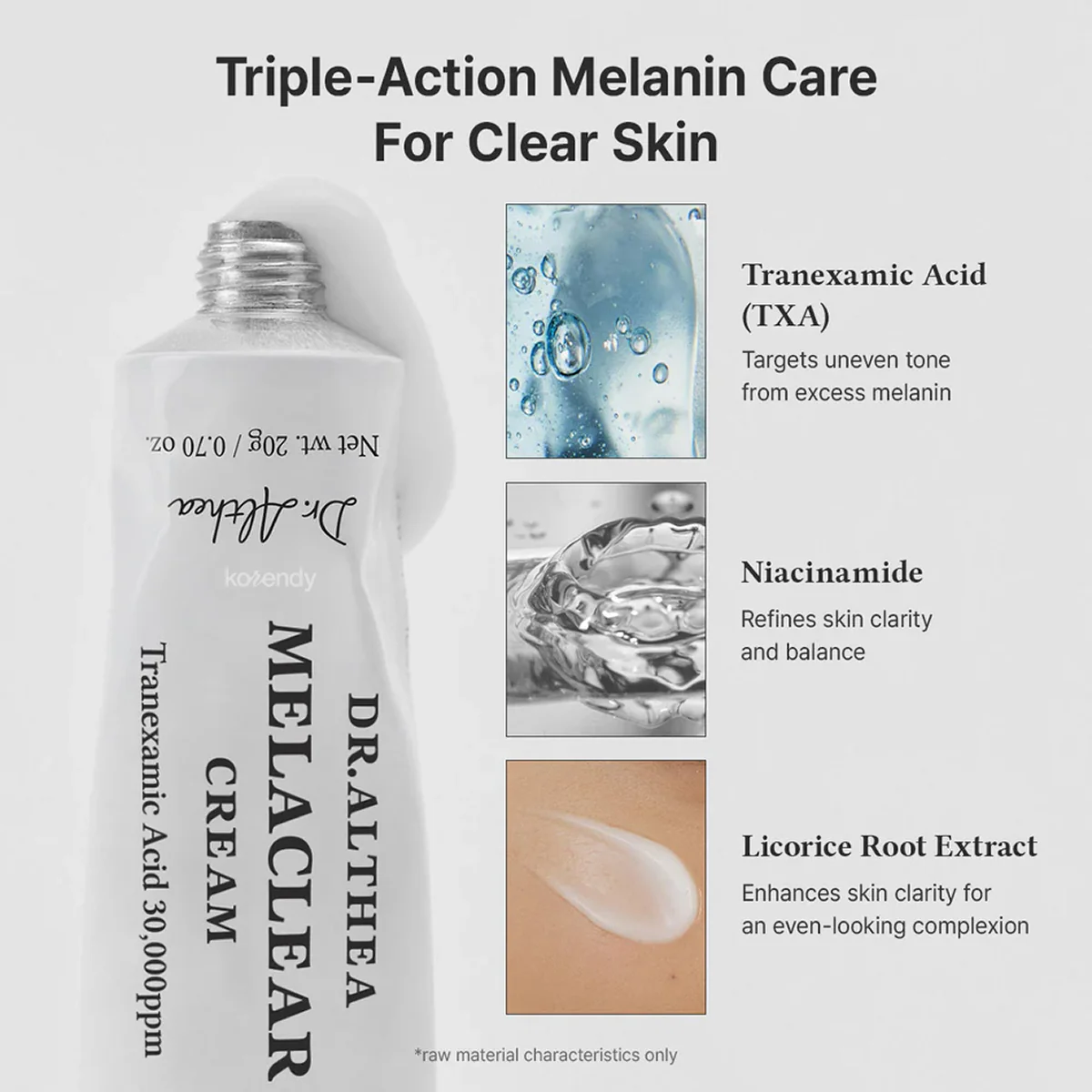 Dr. Althea - Melaclear Cream (Leke Önleyici ve Parlatıcı Traneksamik Asit ve Niacinamide İçeren Bakım Kremi) 20g - Image 2