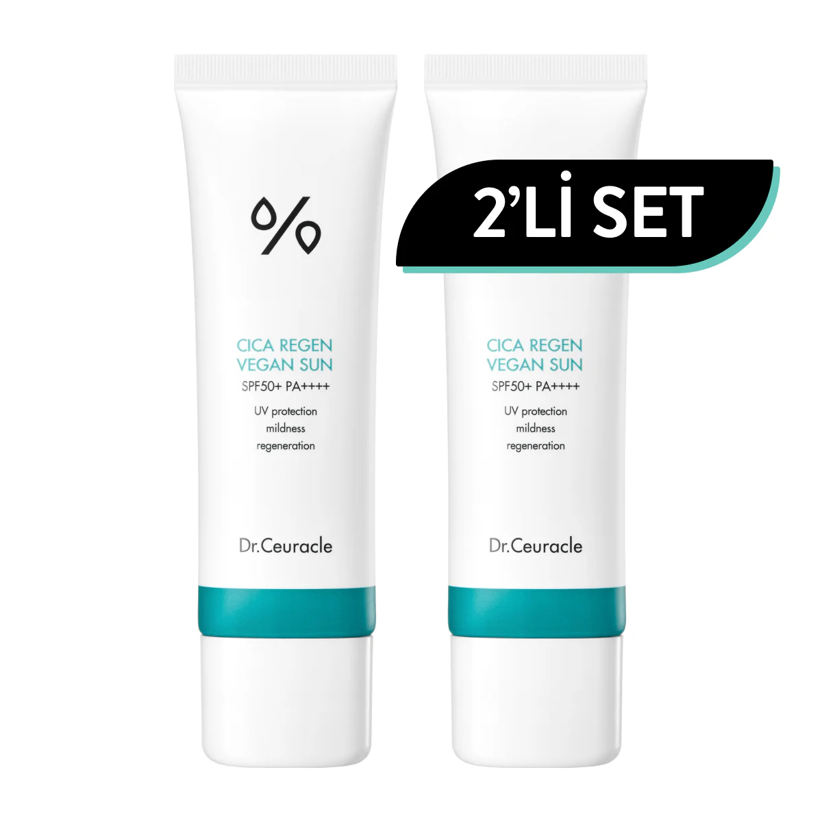 Dr.Ceuracle - Cica Regen VEGAN SUN SET (2x50ML SET ÜRÜN) SPF50+ PA++++