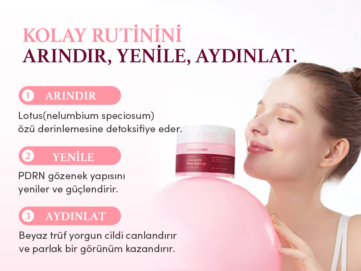 Eqqualberry - Collagen Pore Tight Up Gel Toner 60'lı Pad (Gözenek Önleyici ve Elastikiyet Koruyucu Kolajenli Jel Ped) 140ml - Image 8
