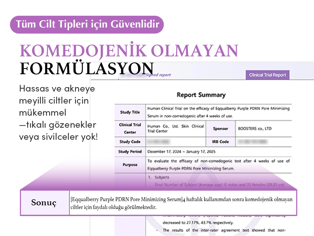 Eqqualberry - Purple PDRN Pore Minimizing Serum (Geniş Gözenek Önleyici ve Elastikiyet Koruyucu Mor Pirinçli Serum) 30ml - Image 5