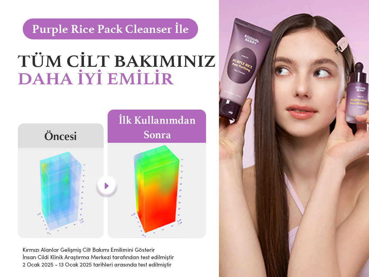 Eqqualberry - Purple Rice Pore Purifying Pack Cleanser (Geniş Gözenek Önleyici ve Ölü Deri Arındırıcı Mor Pirinçli Temizleyici) 130gr - Image 6