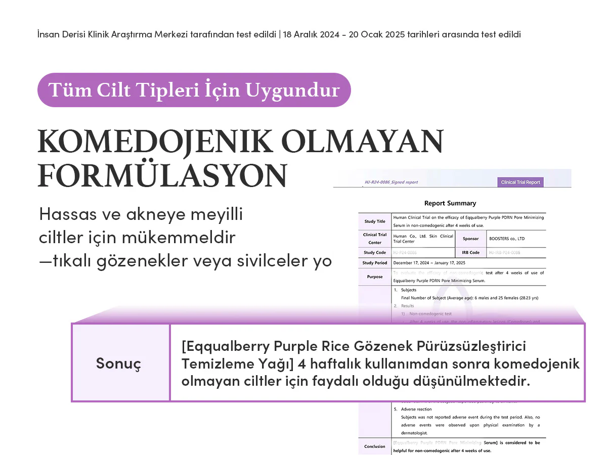 Eqqualberry - Purple Rice Pore Smoothing Cleansing Oil (Siyah Nokta Önleyici Gözenek Arındırıcı Mor Pirinçli Temizleyici Yağ) 200ml - Image 10