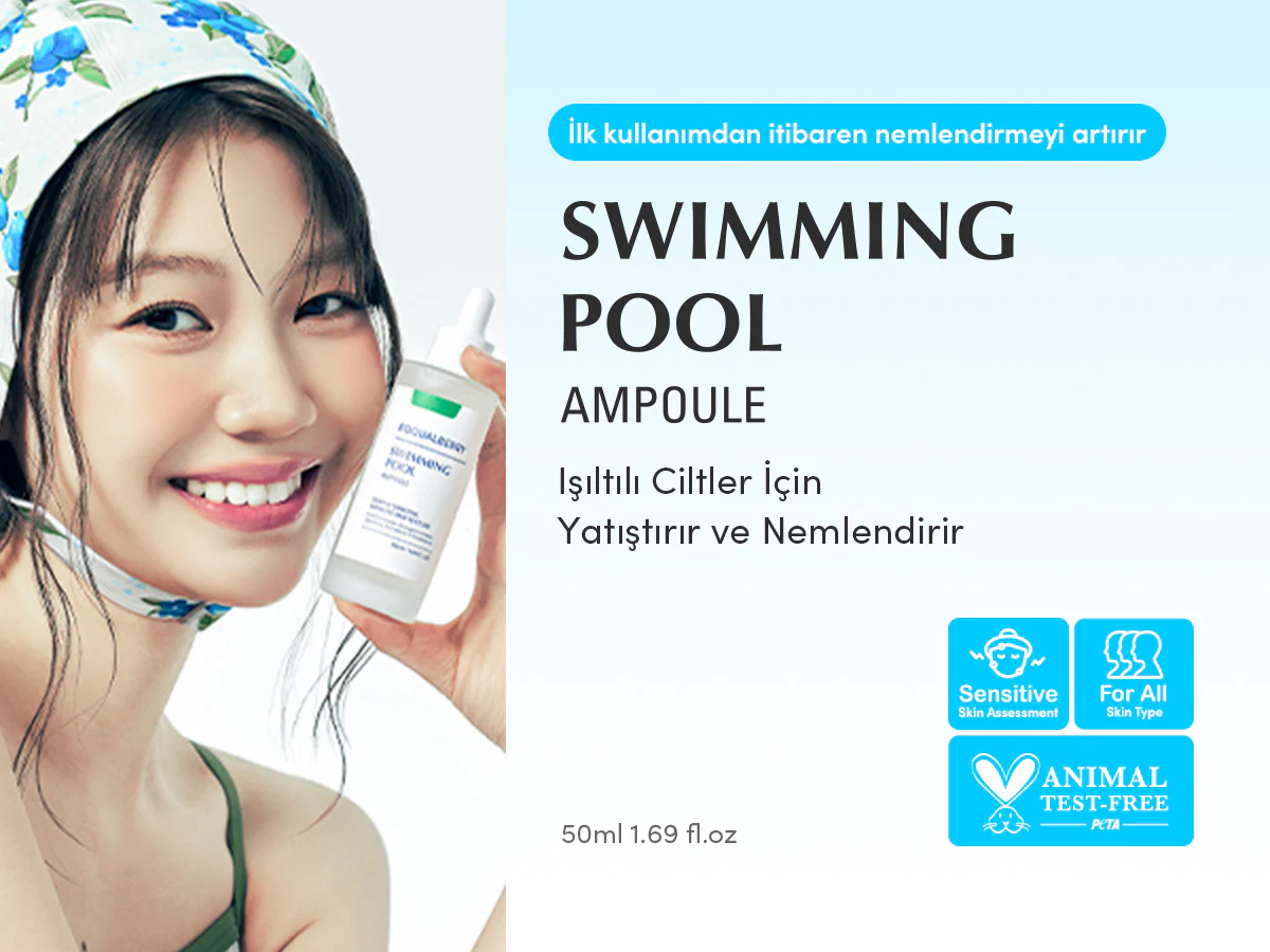 Eqqualberry - Swimming Pool Ampoule (Yoğun Hidrasyon Verici ve Geniş Gözenek Önleyici 8 Hyaluronik Asitli Ampul) 50ml - Image 2