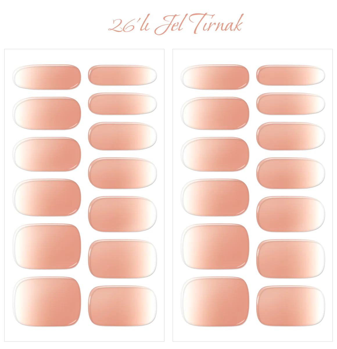 Gelato Factory - Solar Cured Gel Nail #NB*002 Dry Rose Syrup * Jel Oje Bantı Takma Tırnak 26'lı EL için - Image 2