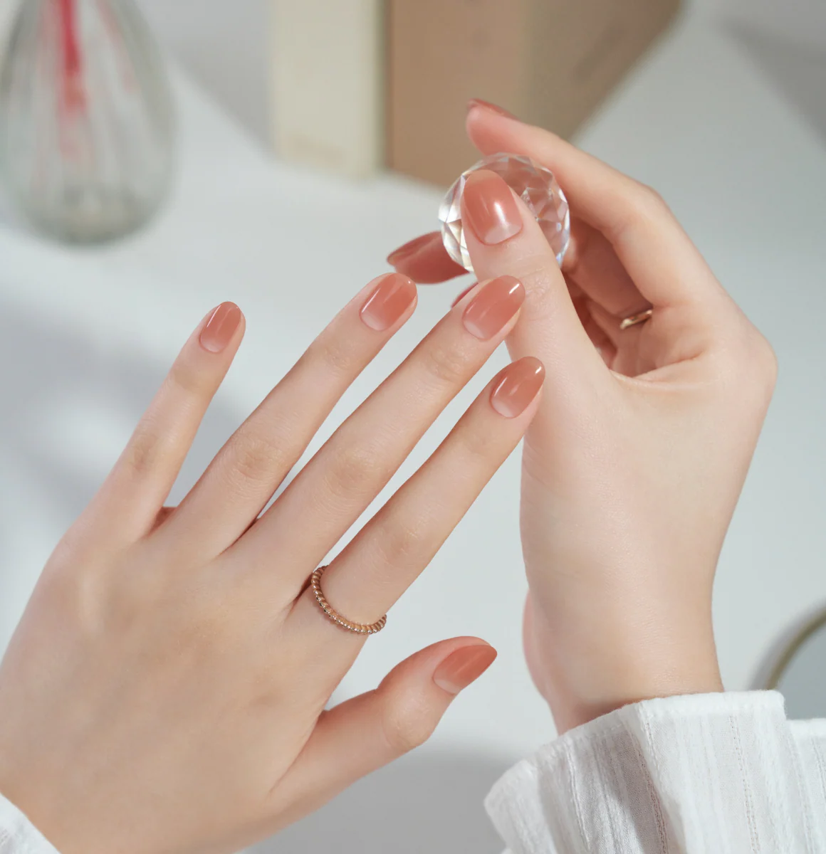 Gelato Factory - Solar Cured Gel Nail #NB*002 Dry Rose Syrup * Jel Oje Bantı Takma Tırnak 26'lı EL için - Image 5