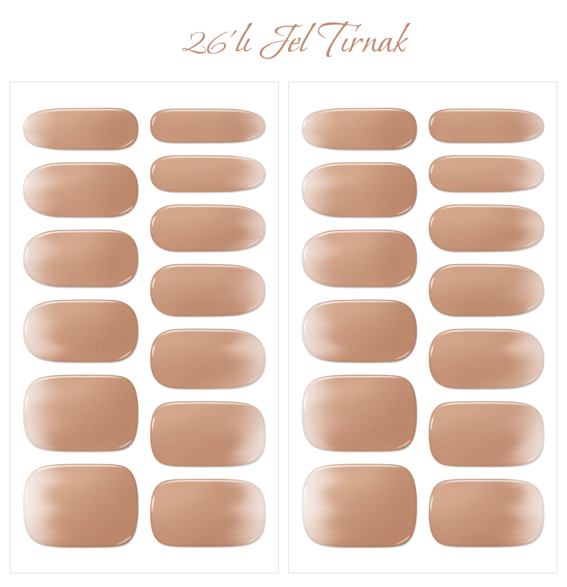 Gelato Factory - Solar Cured Gel Nail #NB*008 Soft Beige * Jel Oje Bantı Takma Tırnak 26'lı EL için - Image 2