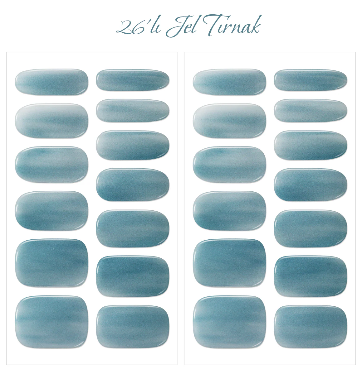 Gelato Factory - Solar Cured Gel Nail #NB*010 Horizon Blue * Jel Oje Bantı Takma Tırnak 26'lı EL için - Image 2