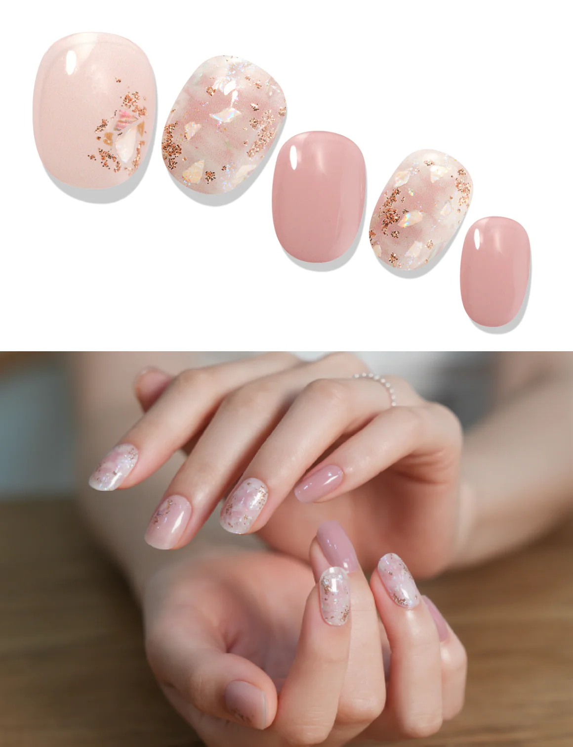 Gelato Factory - Solar Cured Gel Nail #ND*011 Mute Nuance * Jel Oje Bantı Takma Tırnak 26'lı EL için