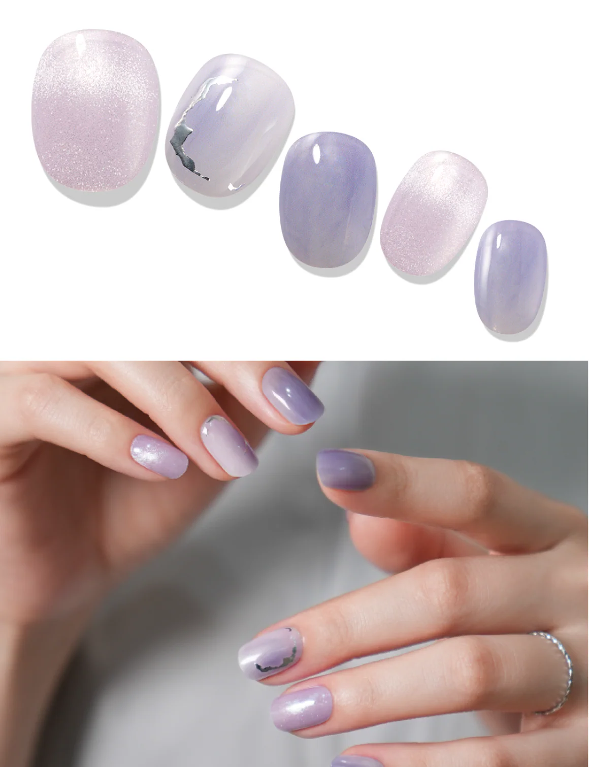 Gelato Factory - Solar Cured Gel Nail #ND*015 Dawn Light * Jel Oje Bantı Takma Tırnak 26'lı EL için