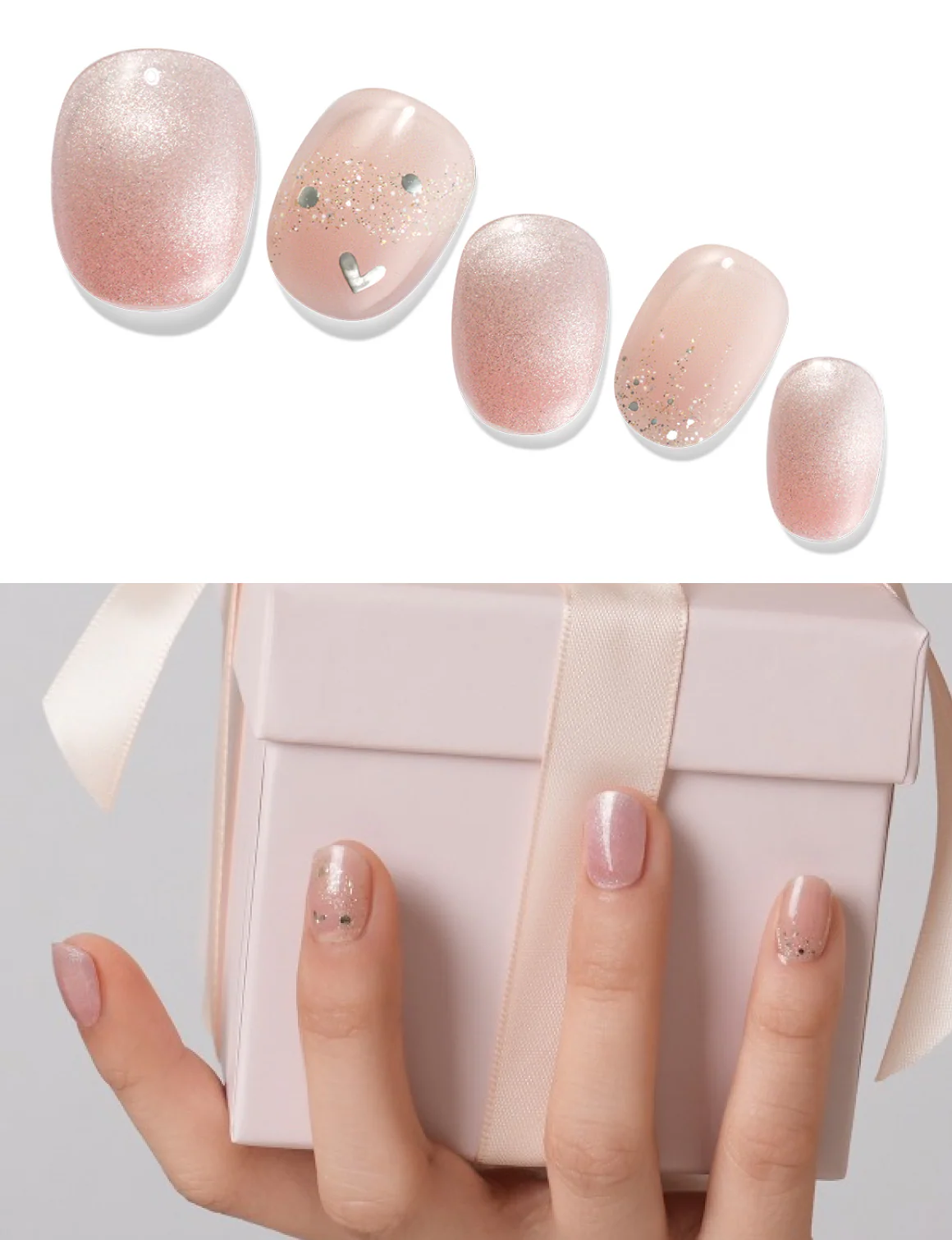 Gelato Factory - Solar Cured Gel Nail #ND*026 Pink Romance * Jel Oje Bantı Takma Tırnak 26'lı EL için