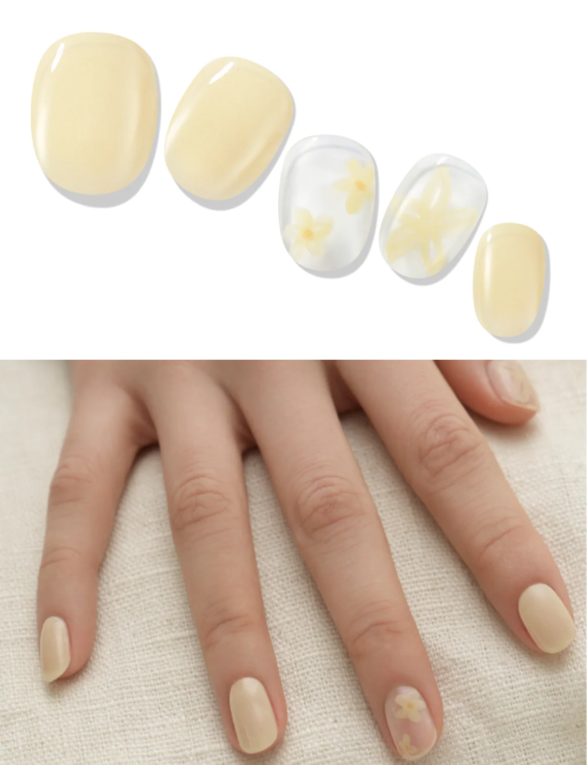 Gelato Factory - Solar Cured Gel Nail #ND*034 Flower Dance * Jel Oje Bantı Takma Tırnak 26'lı EL için