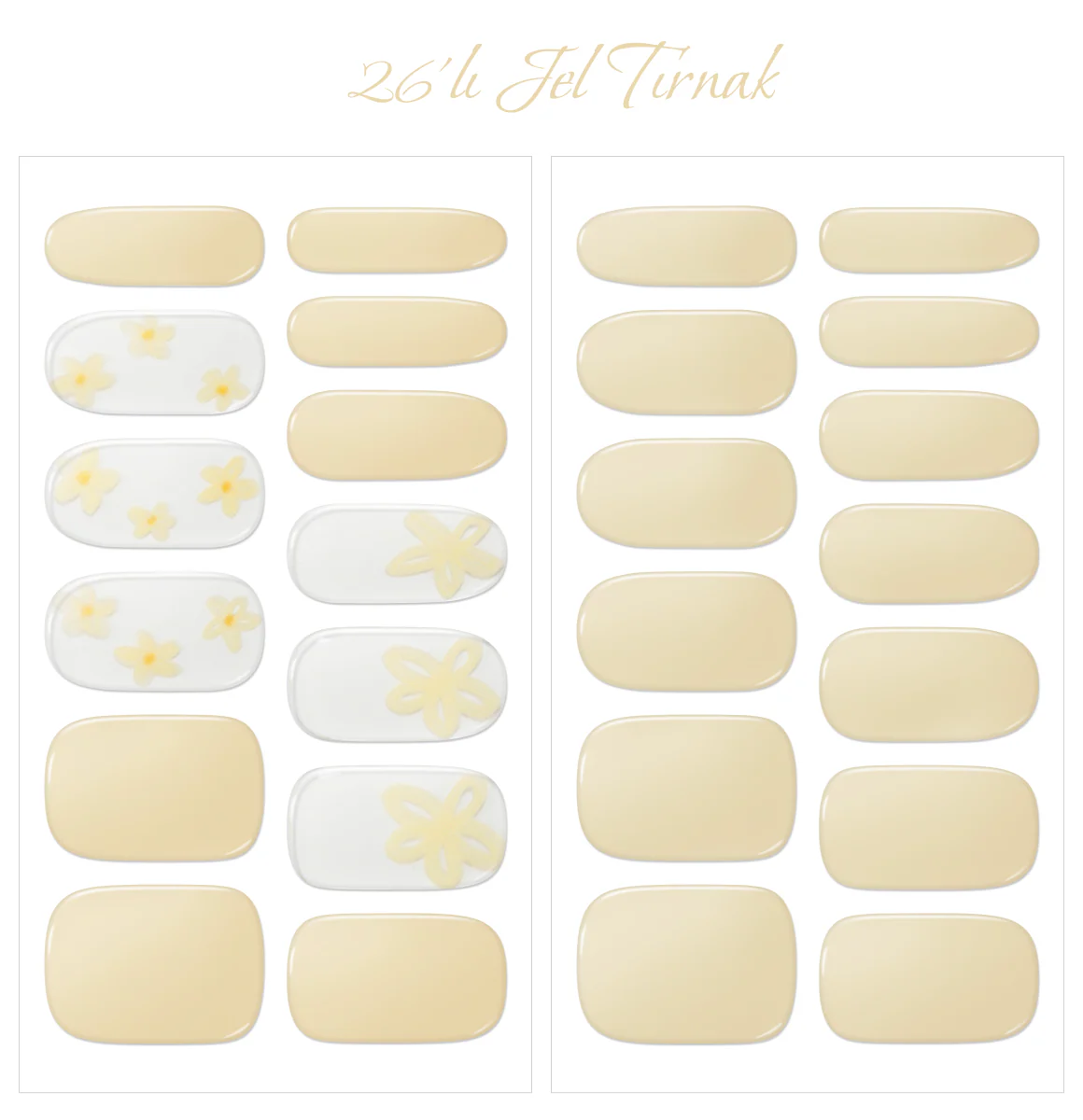 Gelato Factory - Solar Cured Gel Nail #ND*034 Flower Dance * Jel Oje Bantı Takma Tırnak 26'lı EL için - Image 2