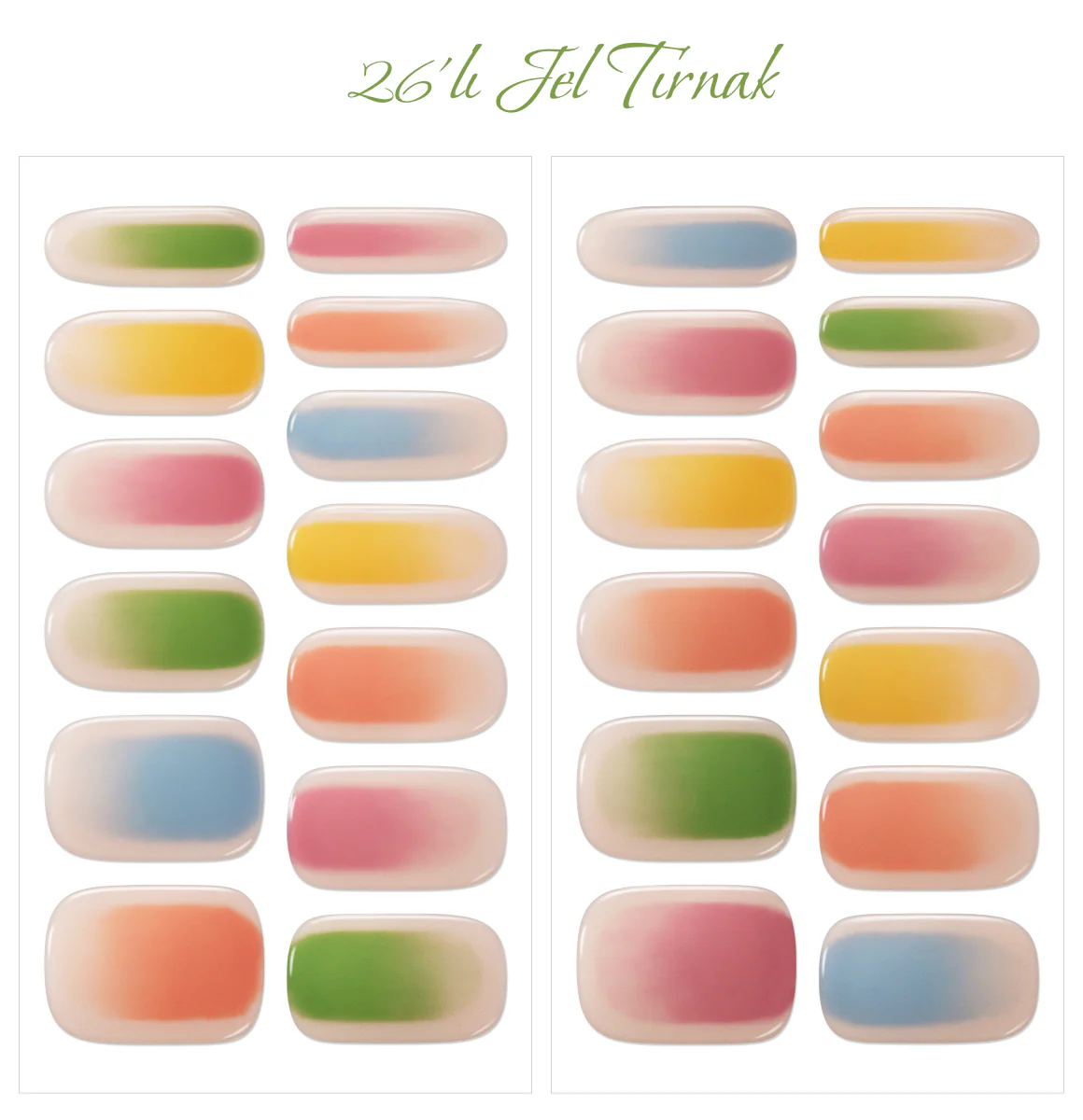 Gelato Factory - Solar Cured Gel Nail #ND*041 Coloring Book * Jel Oje Bantı Takma Tırnak 26'lı EL için - Image 2