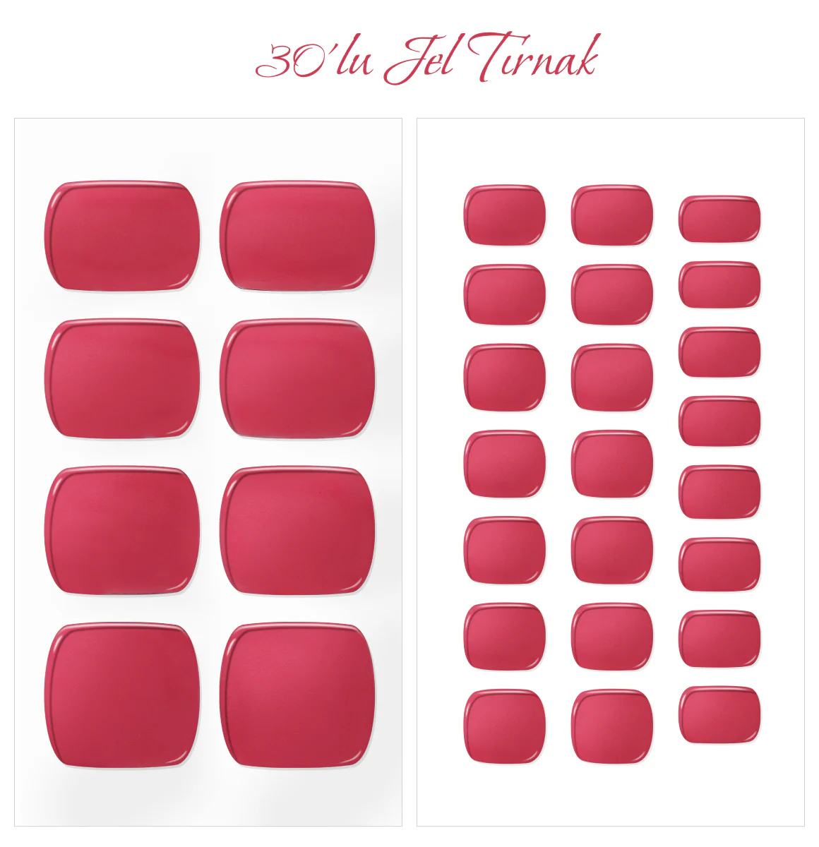 Gelato Factory - Solar Cured Gel Pedi #PB*004 Tint Red * Jel Oje Bantı Takma Tırnak 30'lu AYAK için - Image 2