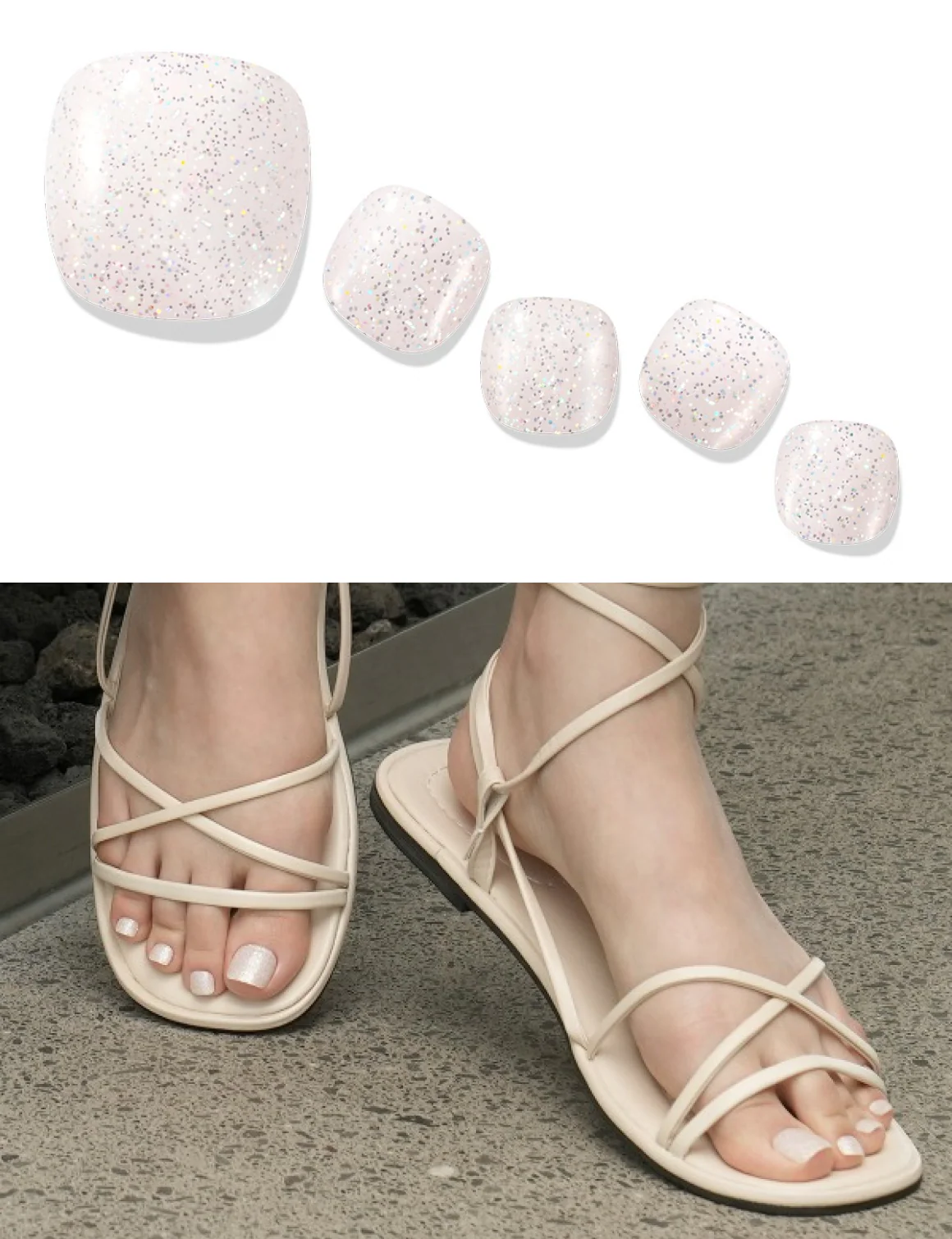 Gelato Factory - Solar Cured Gel Pedi #PB*006 Lucent * Jel Oje Bantı Takma Tırnak 30'lu AYAK için