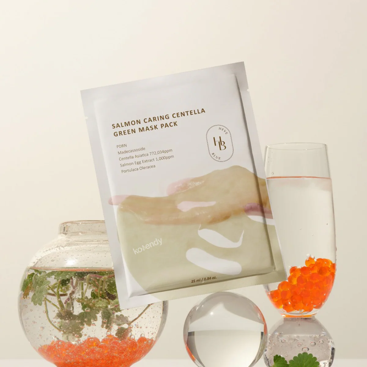 Heveblue - Salmon Caring Centella Green Mask Pack (Kuruluk Kaynaklı Kızarıklık Önleyici ve Ferahlatıcı %77 Centella & PDRN İçeren Maske) 25ml - Image 3