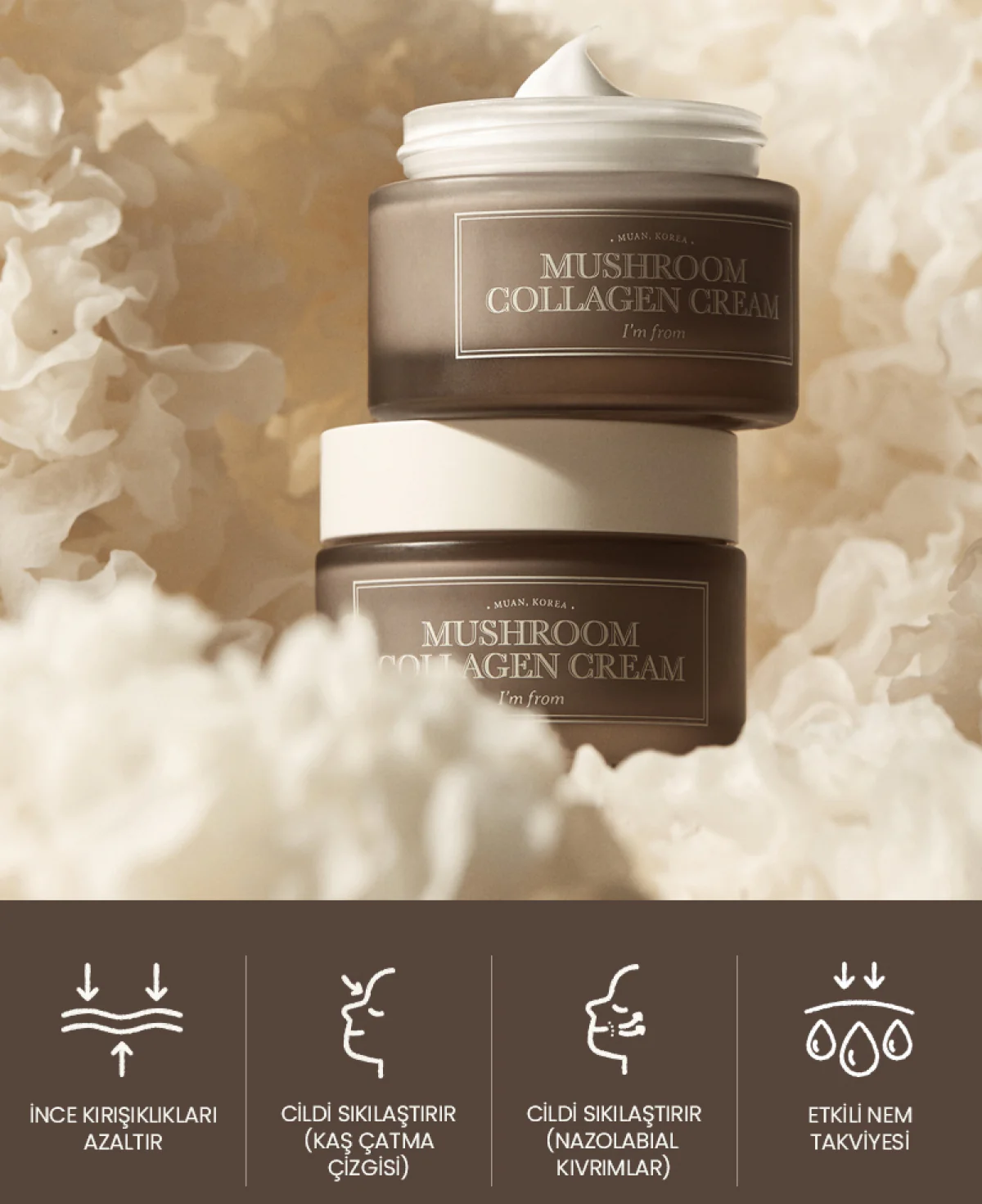 I'm From - Mushroom Collagen Cream (Elastikiyet Artırıcı %30 Vegan Kolajenli Krem) 50ml - Image 2