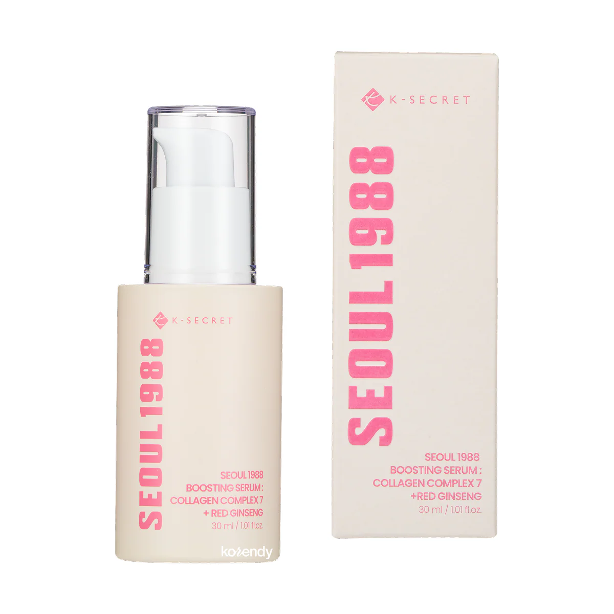 K-Secret - Seoul 1988 Boosting Serum: Collagen Complex 7 + Red Ginseng (Kırışıklık Önleyici Nemle Dolgunluk Verici 7 Tip Kolajen ve Kırmızı Ginsengli Serum) 30ml