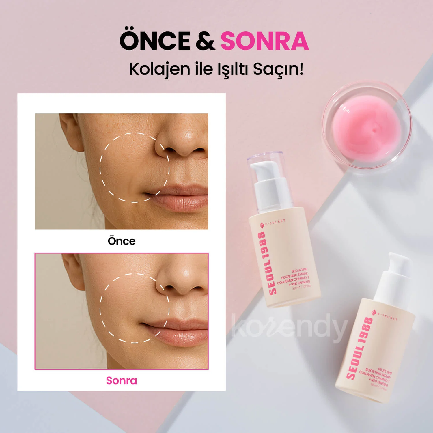 K-Secret - Seoul 1988 Boosting Serum: Collagen Complex 7 + Red Ginseng (Kırışıklık Önleyici Nemle Dolgunluk Verici 7 Tip Kolajen ve Kırmızı Ginsengli Serum) 30ml - Image 7