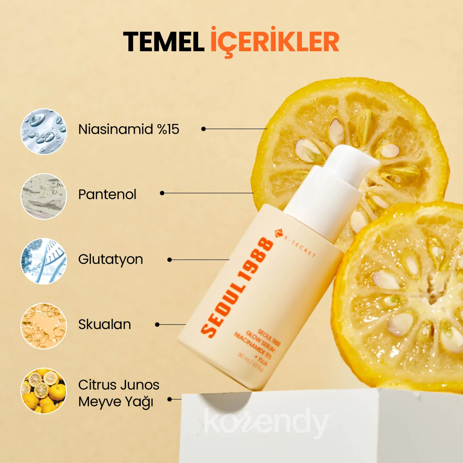K-Secret - Seoul 1988 Glow Serum: Niacinamide 15% + Yuja (Donukluk ve Koyu Leke Önleyici Parlatıcı %15 Niacinamide & Yuja Serumu) 30ml - Image 4