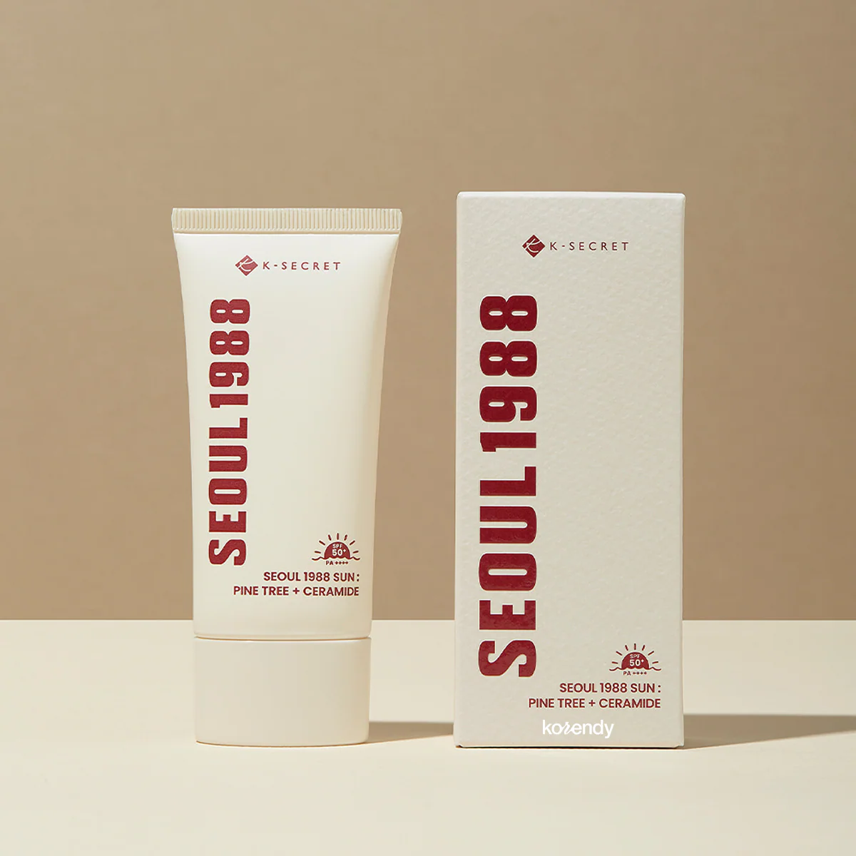 K-Secret - SEOUL 1988 Sun Pine Tree + Ceramide (Çam Özlü ve Seramidli, Koruyucu Bariyer Bakımı Sunan, Anti-Aging Destekli Güneş Kremi SPF 50+ PA++++) 50ml