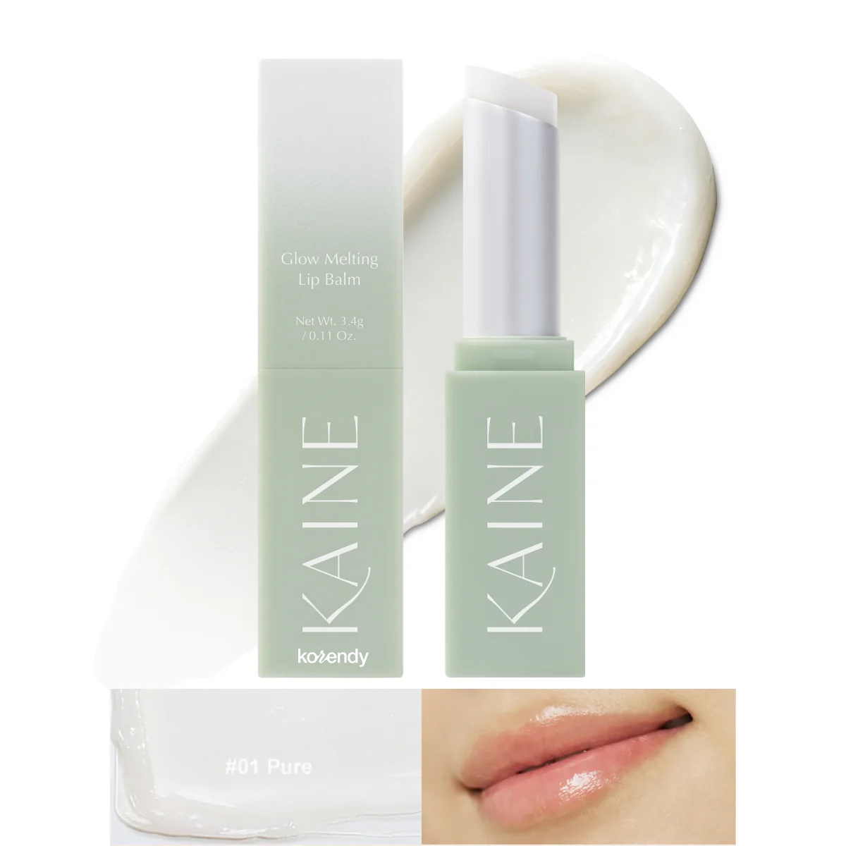 Kaine - Glow Melting Lip Balm (Parlaklık Verici Bariyer Koruyucu Skualenli Vegan Dudak Balmı) 3.7gr - Image 2