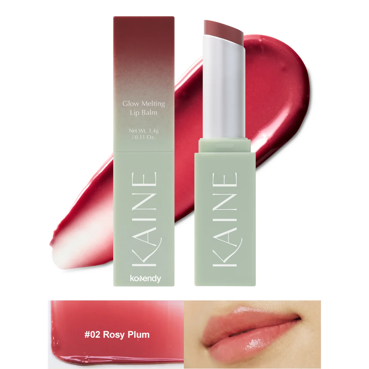 Kaine - Glow Melting Lip Balm (Parlaklık Verici Bariyer Koruyucu Skualenli Vegan Dudak Balmı) 3.7gr - Image 3