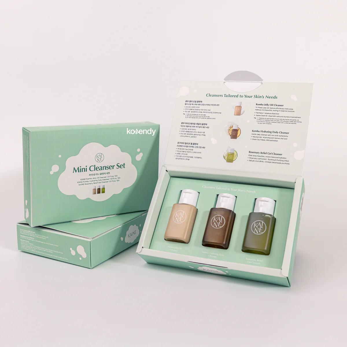 Kaine - Mini Cleanser Set (30ml+30ml+30ml) (Kombuçalı ve Biberiyeli Su Bazlı & Yağ Bazlı Mini Temizleyici Seti) - Image 3
