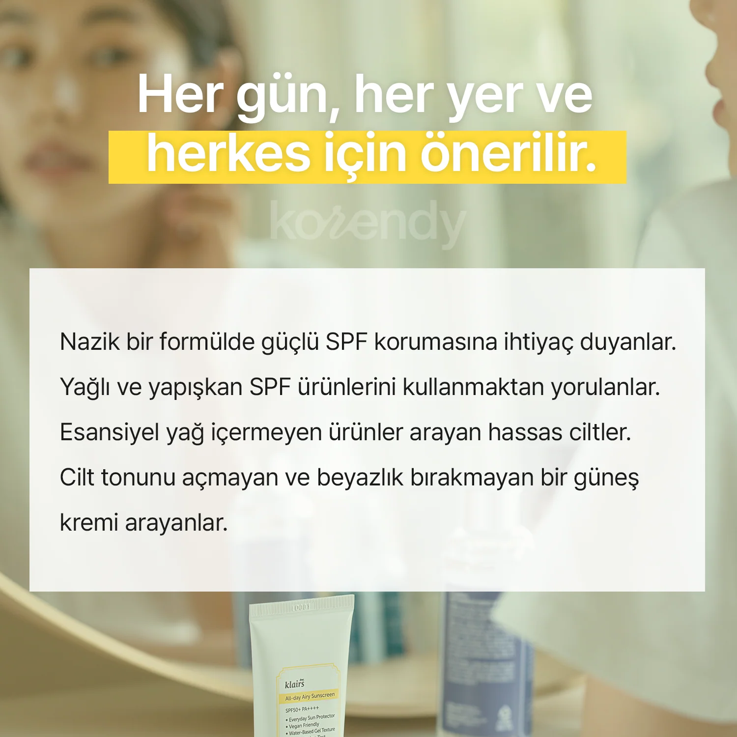 Klairs - All Day Airy Sunscreen SPF 50+ PA++++ (Hafif Dokulu Su Bazlı Güneş Koruyucu Krem) 50gr - Image 9
