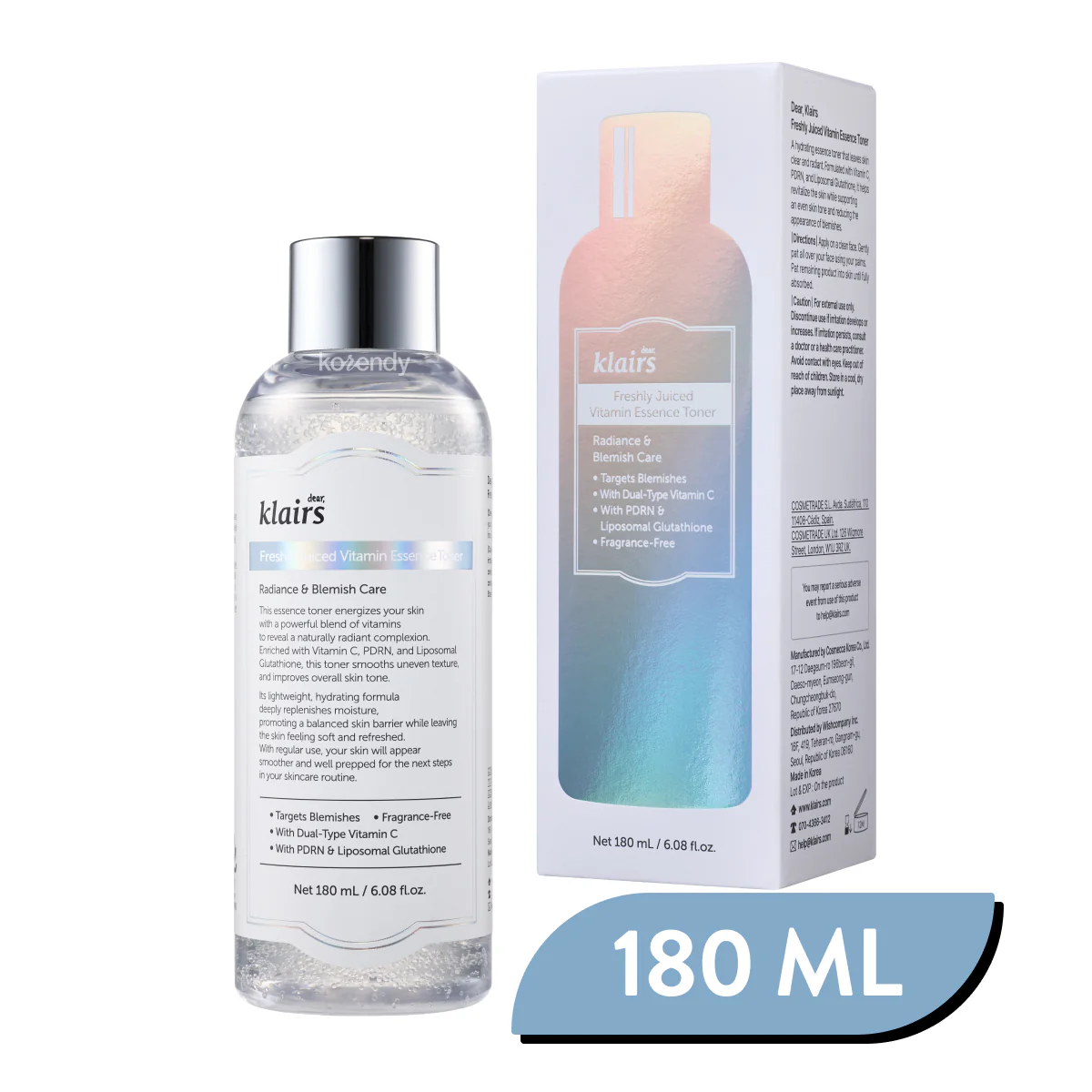 Klairs - Freshly Juiced Vitamin Essence Toner (Koyu Leke Önleyici ve Parlatıcı Çifte C Vitaminli ve Glutatyonlu Esans Tonik) - Image 3