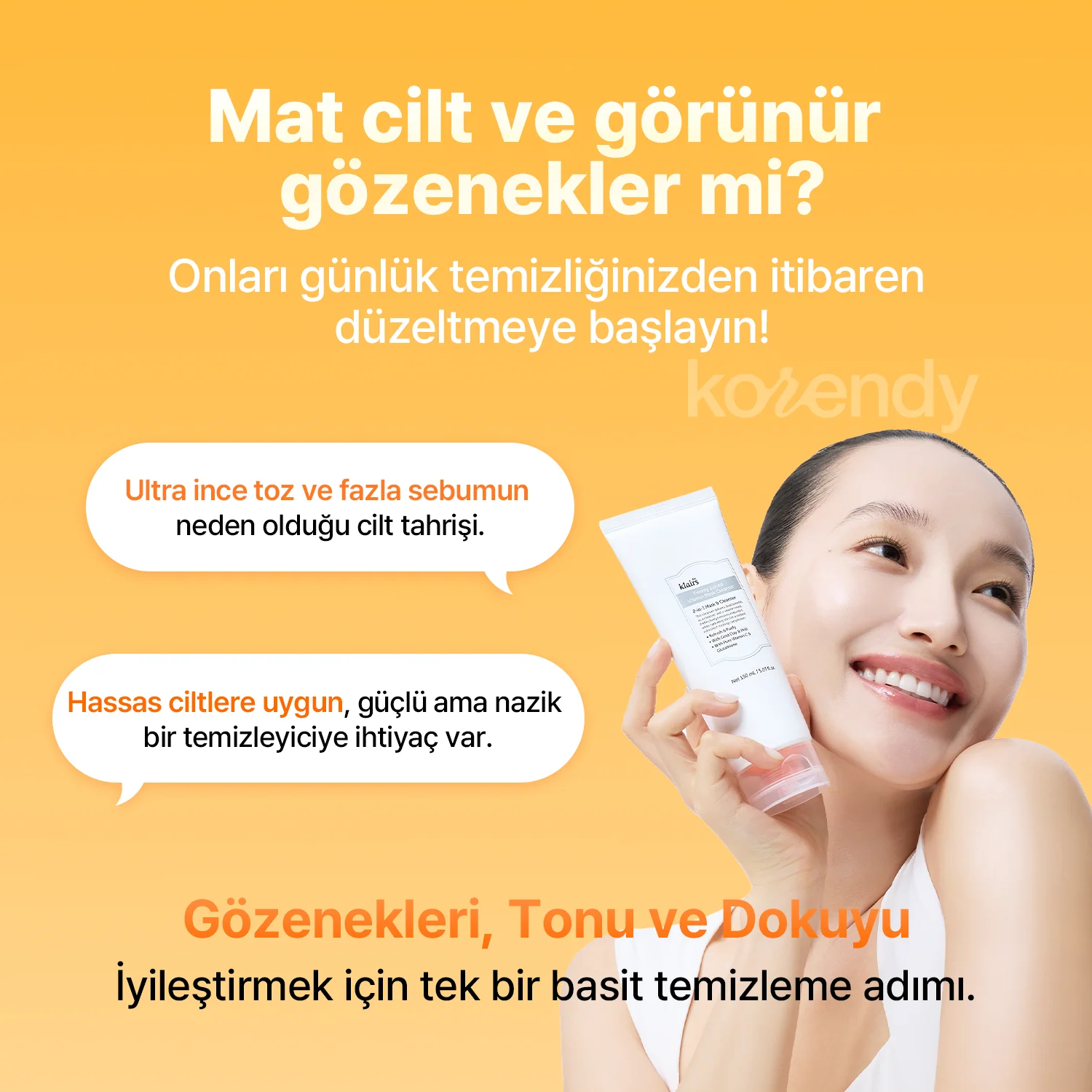 Klairs - Freshly Juiced Vitamin Mask Cleanser (Dört Boyutlu Gözenek Bakımı Sunan C Vitaminli Parlatıcı Maske Temizleyici) - Image 5