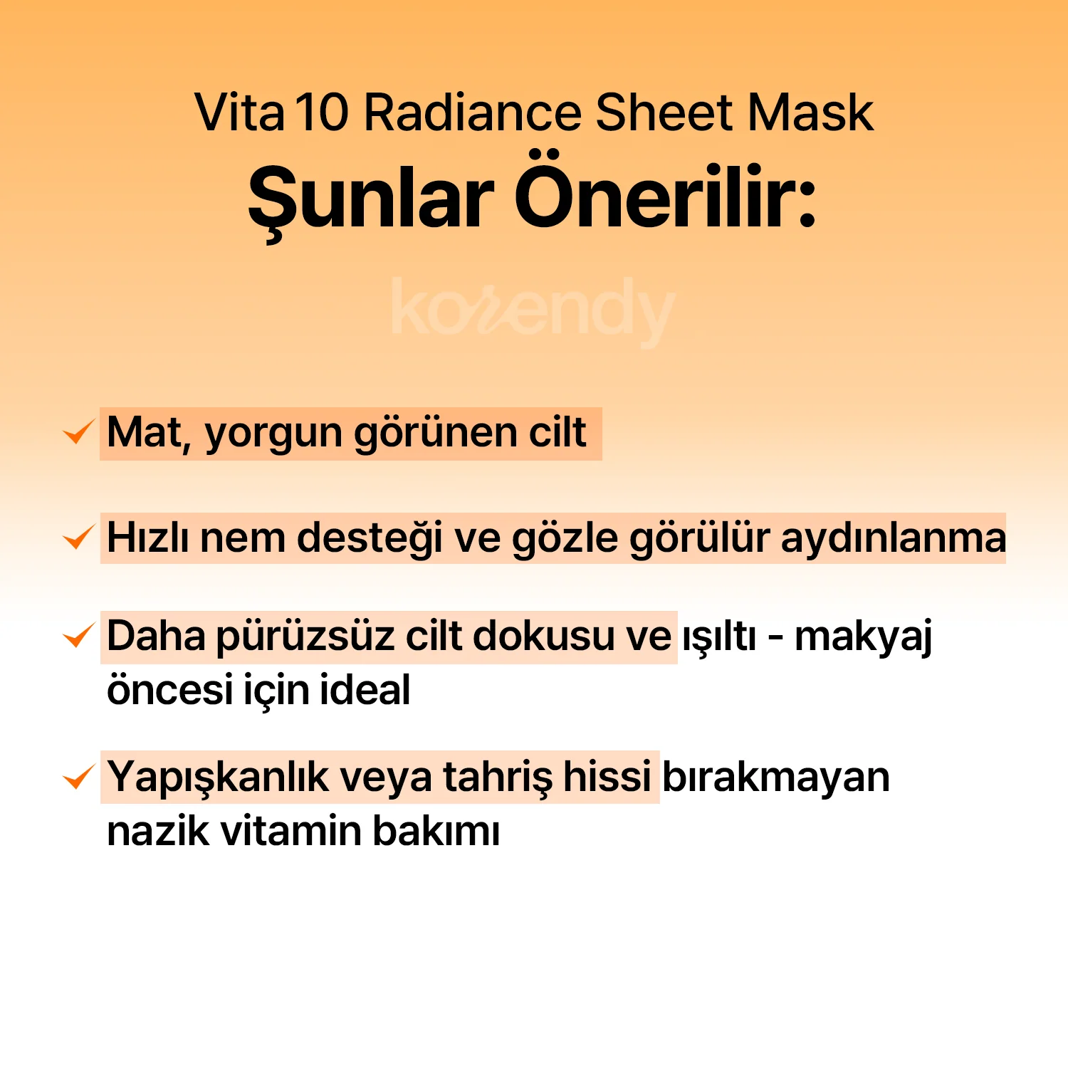 Klairs  - Vita 10 Radiance Sheet Mask (5'li) (Leke Önleyici ve Parlatıcı Lipozomal Glutatyon, Lotus PDRN ve 10'lu Vitamin Kompleksli Maske) 25ml - Image 3
