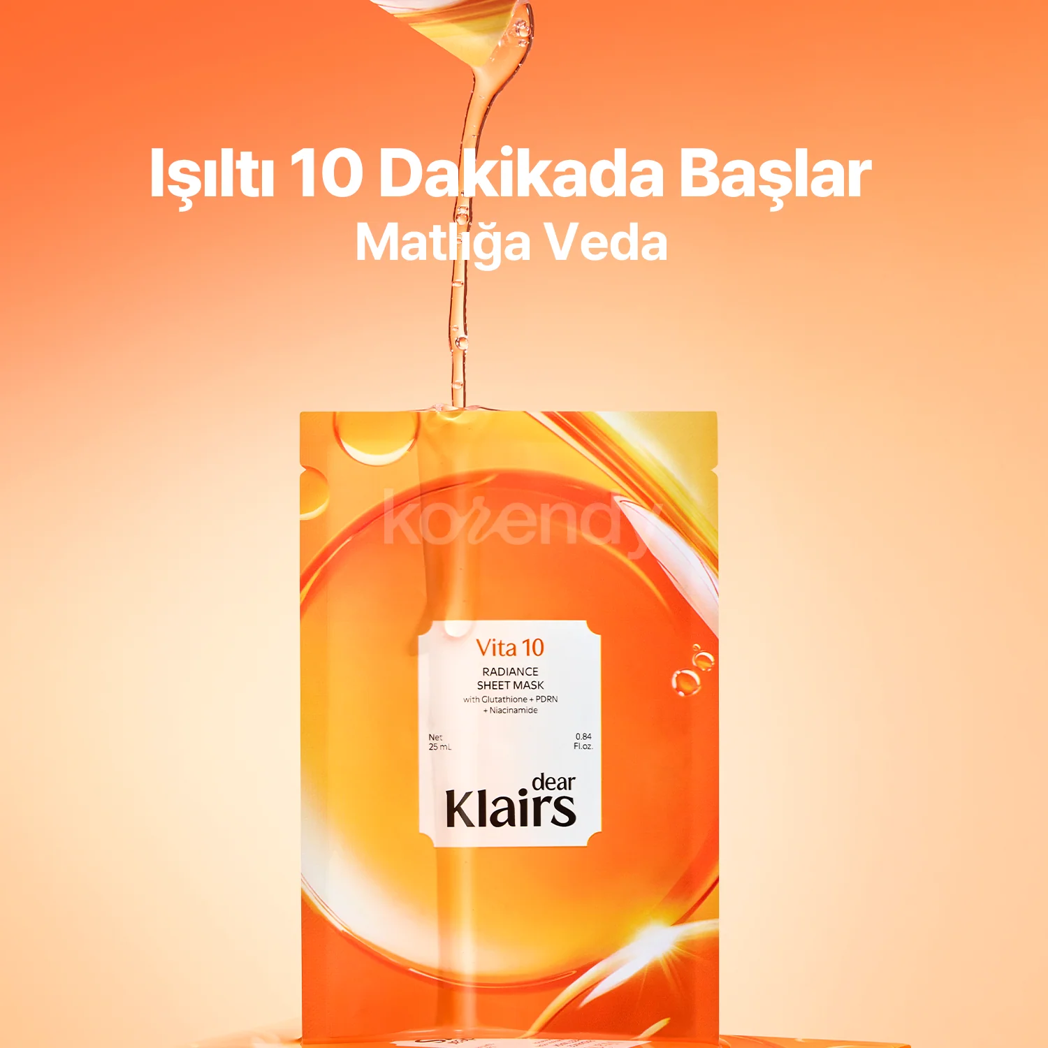Klairs  - Vita 10 Radiance Sheet Mask (5'li) (Leke Önleyici ve Parlatıcı Lipozomal Glutatyon, Lotus PDRN ve 10'lu Vitamin Kompleksli Maske) 25ml - Image 6