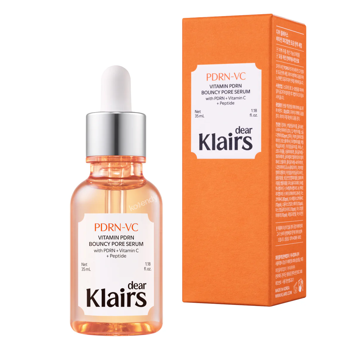 Klairs  - Vitamin PDRN Bouncy Pore Serum (Geniş Gözenek ve Elastikiyet Kaybı Önleyici Bitkisel PDRN ve Lipozomal C Vitaminli Serum) 35ml