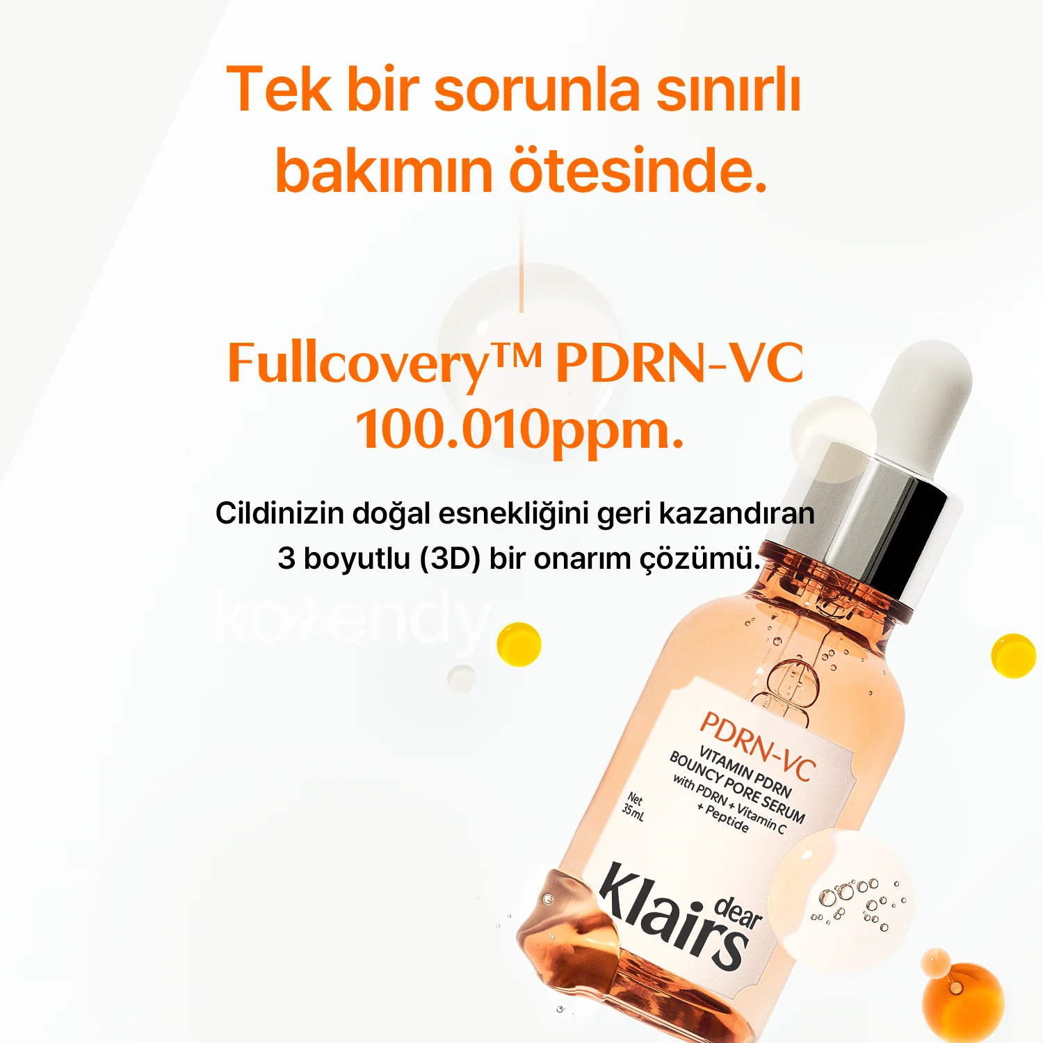 Klairs  - Vitamin PDRN Bouncy Pore Serum (Geniş Gözenek ve Elastikiyet Kaybı Önleyici Bitkisel PDRN ve Lipozomal C Vitaminli Serum) 35ml - Image 5
