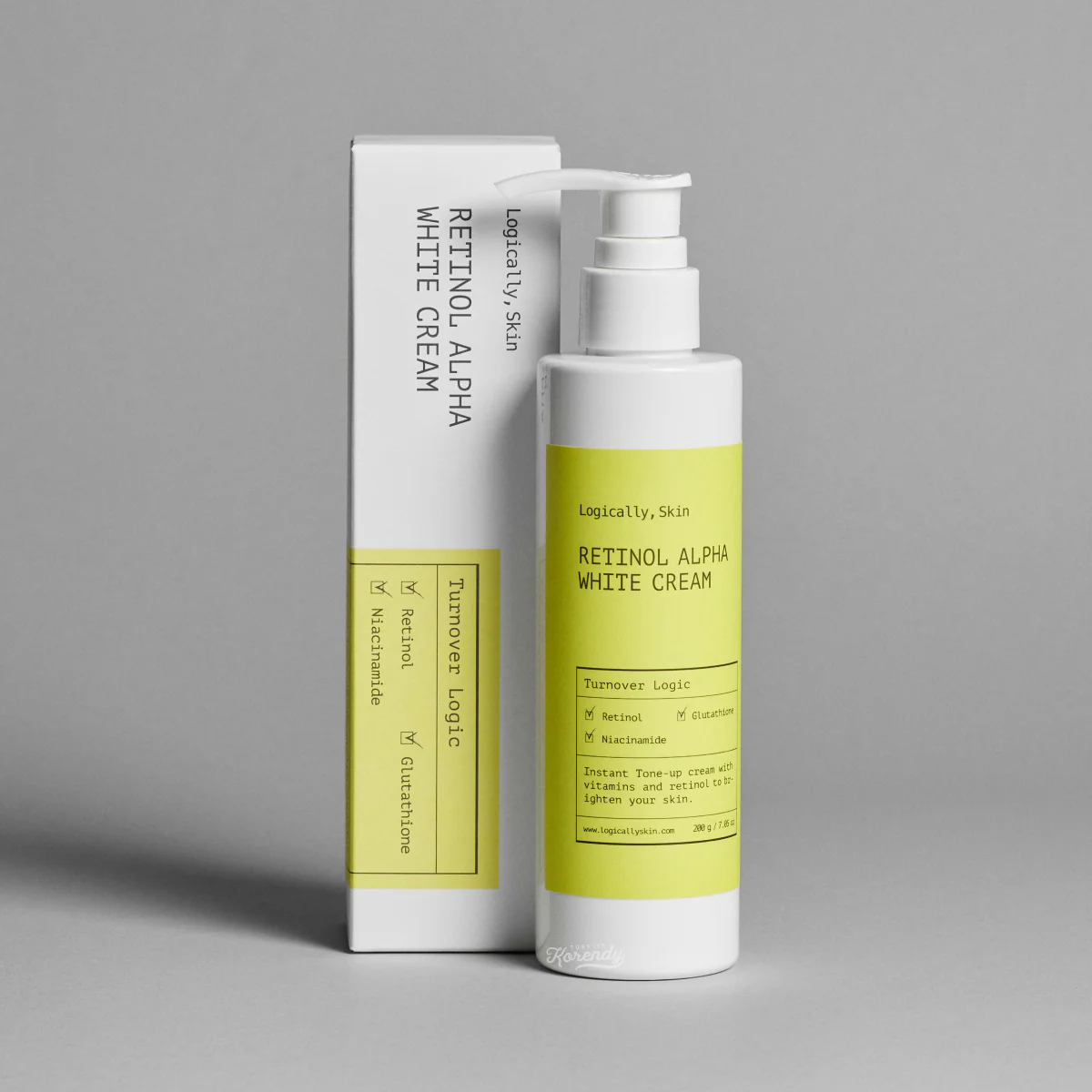 Logically Skin - Retinol Alpha White Cream (Pürüz ve Leke Karşıtı Parlatıcı Retinollü Gece Vücut Kremi) 200ml - Image 3