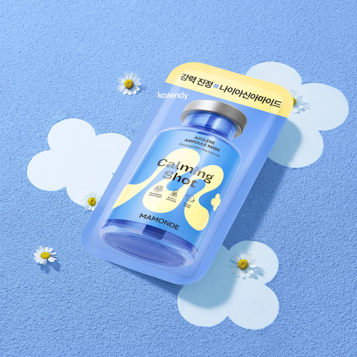 Mamonde - Calming Shot Azulen Ampoule Mask Pack (Stres Önleyici ve Nemlendirici Papatya Sulu ve Azulenli Ampul Maske) 1li - Image 3