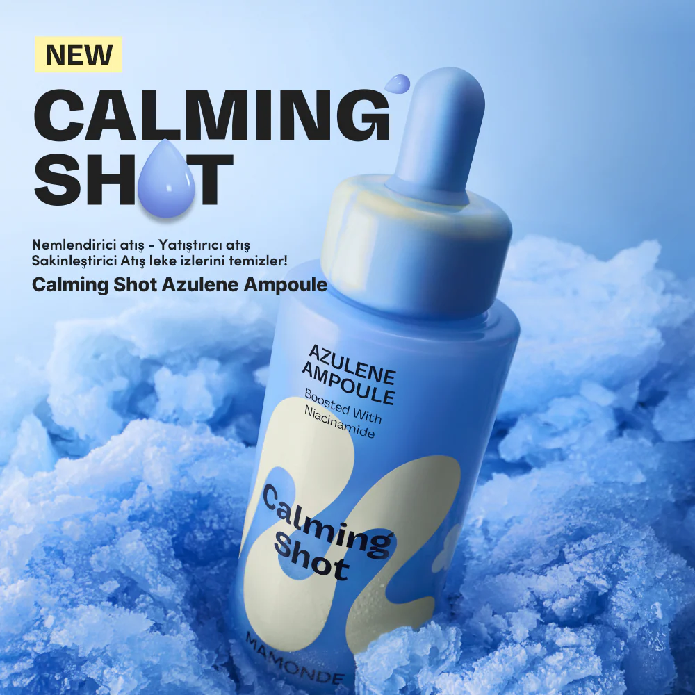 Mamonde - Calming Shot Azulene Ampoule (Isı Düşürücü ve Leke Önleyici Mavi Azulenli ve Papatya Sulu Serum) 50ml - Image 2
