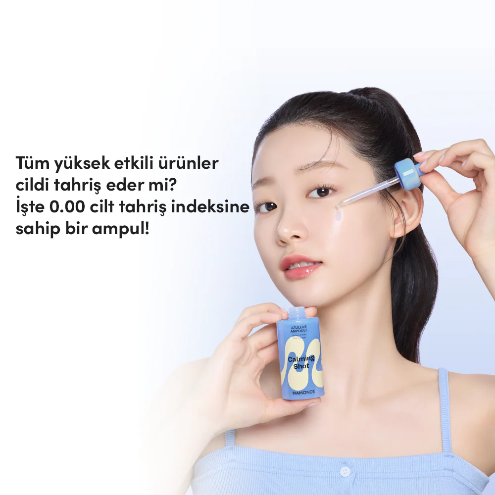 Mamonde - Calming Shot Azulene Ampoule (Isı Düşürücü ve Leke Önleyici Mavi Azulenli ve Papatya Sulu Serum) 50ml - Image 8