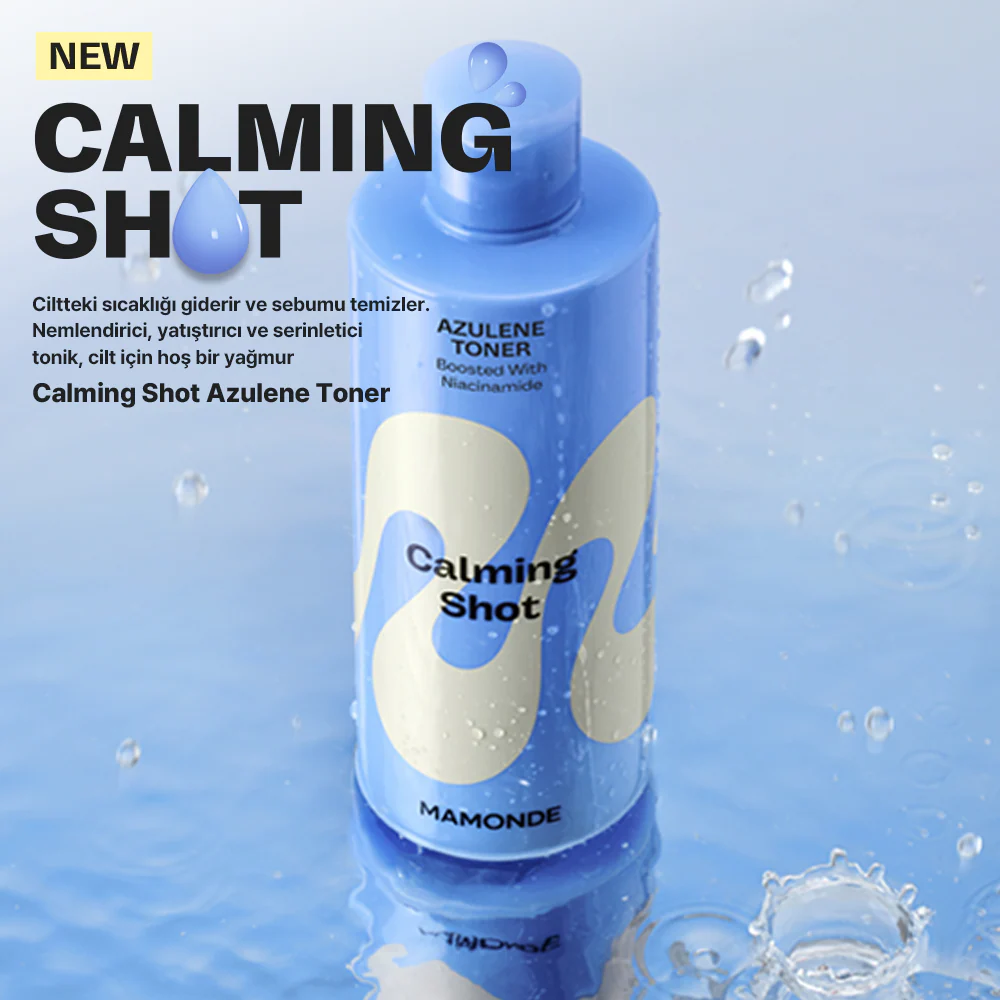 Mamonde - Calming Shot Azulene Toner (Stres ve Isı Düşürücü Sebum Arındırıcı Mavi Azulenli ve Papatya Sulu Tonik) 300ml (%50 İndirimli) - Image 2