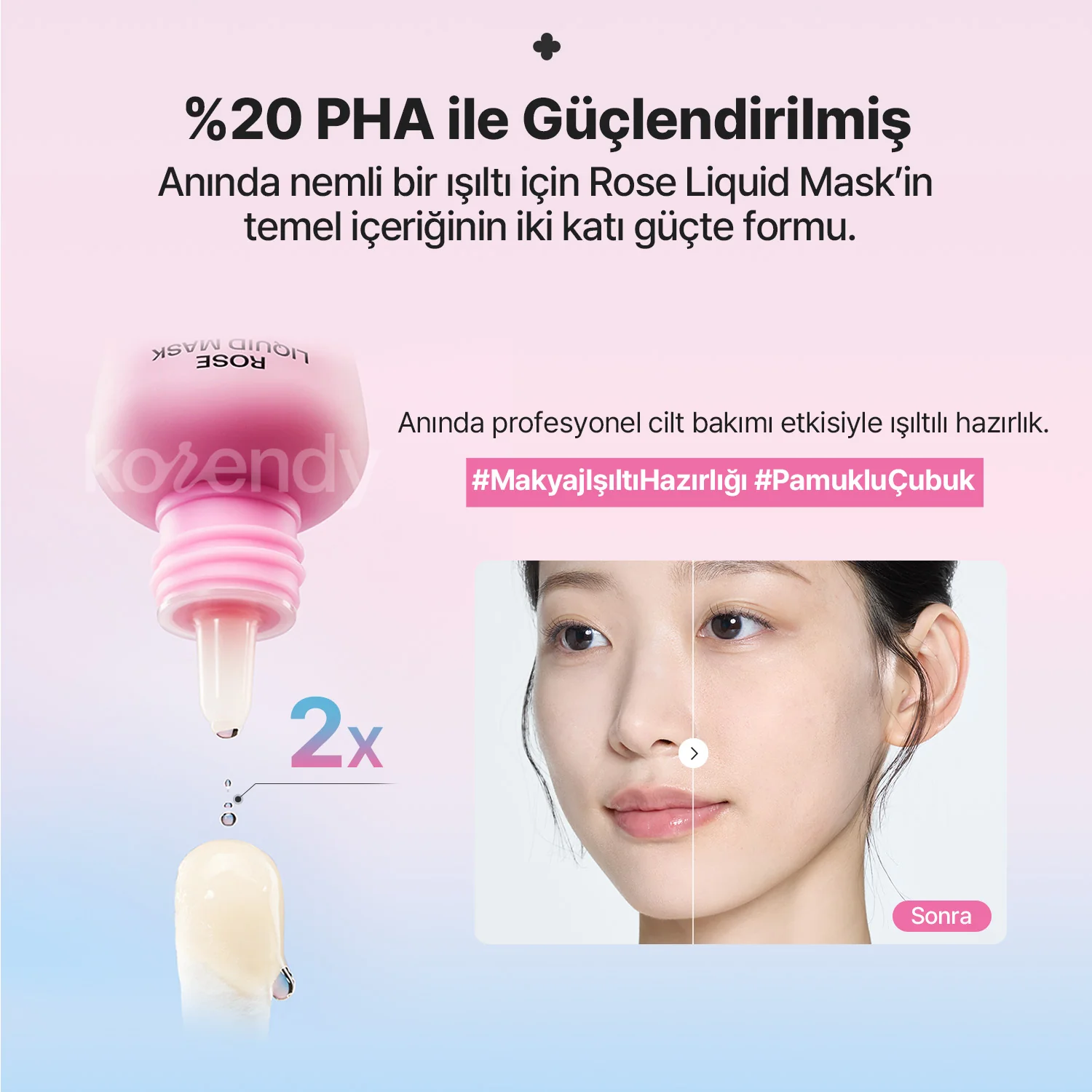 Mamonde - Flora Glow Rose Ball Mask (Doku Yenileyici ve Işıltı Verici %20 PHA & Gül PDRN İçeren Top Maske) 3.5ml - Image 2