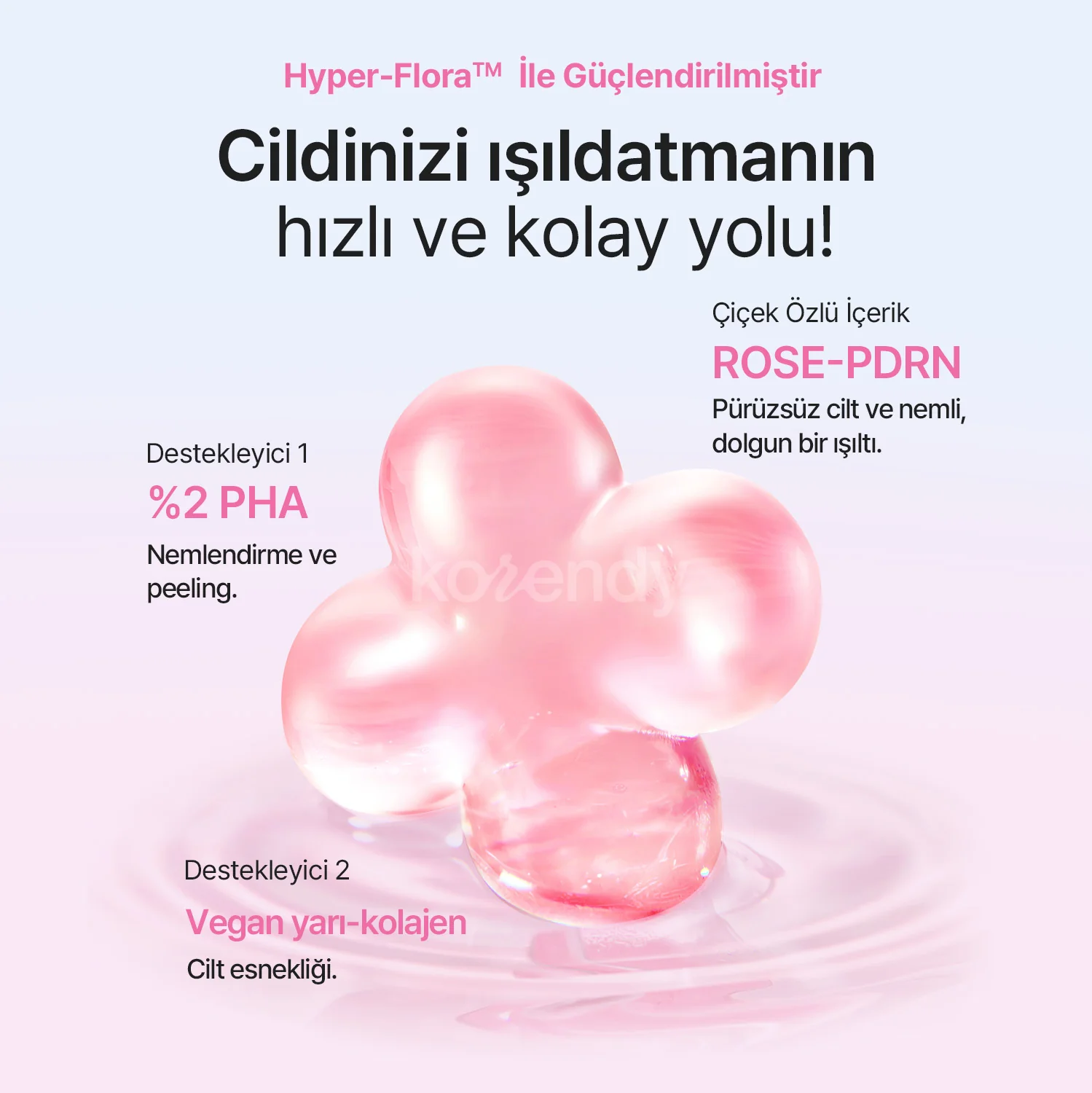 Mamonde - Flora Glow Rose Hydrogel Mask (Pürüzsüzlük Koruyucu ve Işıltı Artırıcı %10 PHA & Gül Peptitli Hidrojel Maske) 42g - Image 6