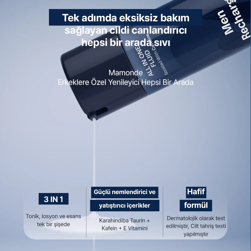 Mamonde - Men Recharging All In One Fluid (Tıraş Sonrası Nemlendirici 3'ü Bir Arada Erkek Bakım Ürünü) 180ml - Image 3