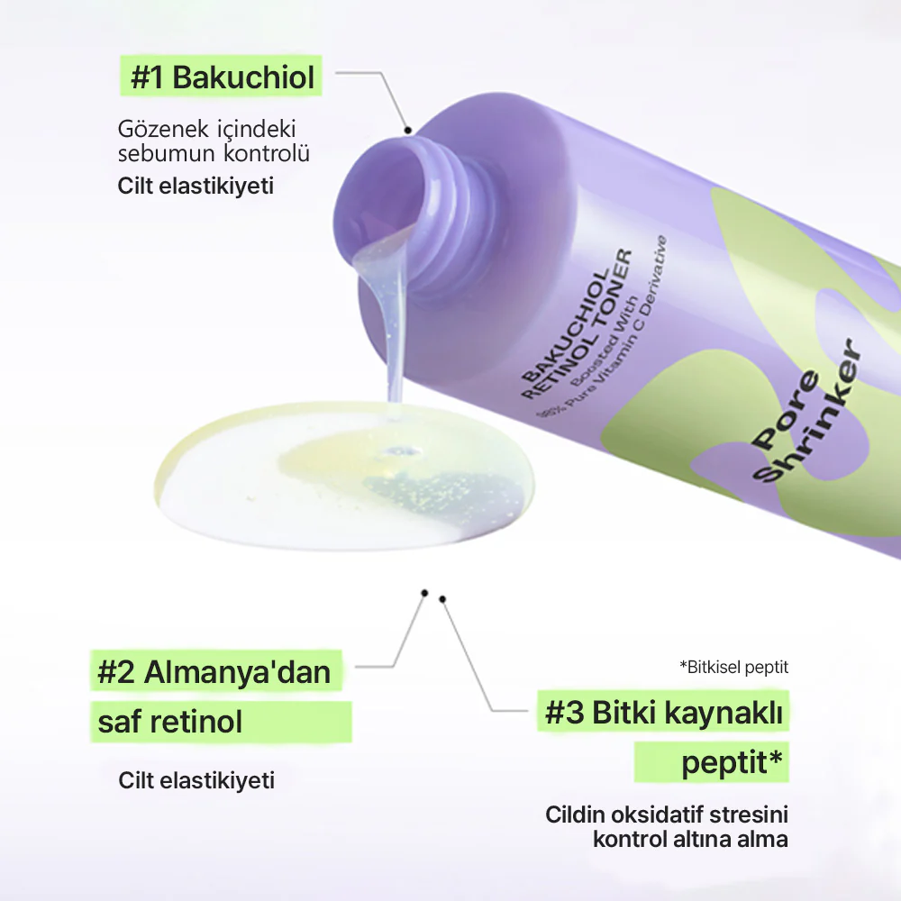 Mamonde - Pore Shrinker Bakuchiol Retinol Toner (Geniş Gözenek Önleyici ve Esneklik Koruyucu Retinollü Tonik) 200ml - Image 8